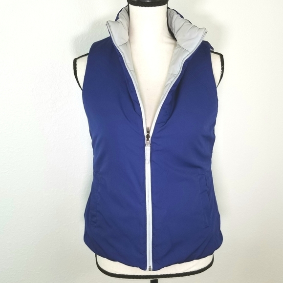 Reversible Royal Blue & Gray Puffer Jacket, size S - Picture 1 of 4